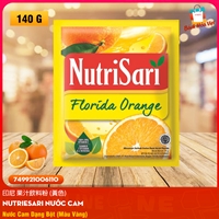 Bột Pha Nước Trái Cây Hiệu NUTRISARI Florida Orange Vị Cam (Túi 10 Gói 14g)